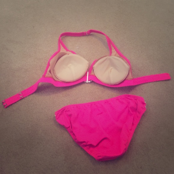Custom made hot pink swimsuit - Picture 2 of 5