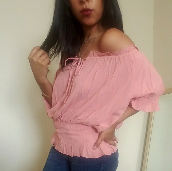 PRETTY IN MAUVE OFF SHOULDER TOP - Picture 5 of 5
