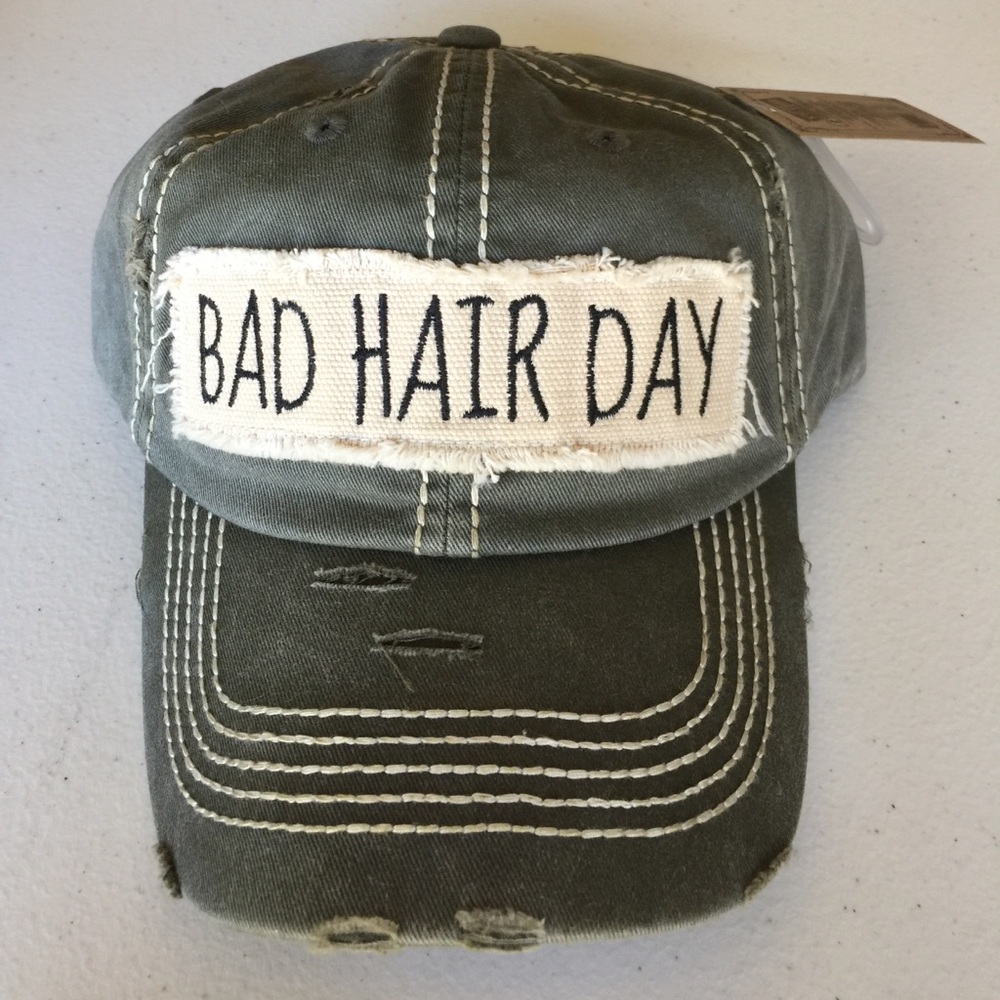 Bad hair day vintage embroidered baseball cap