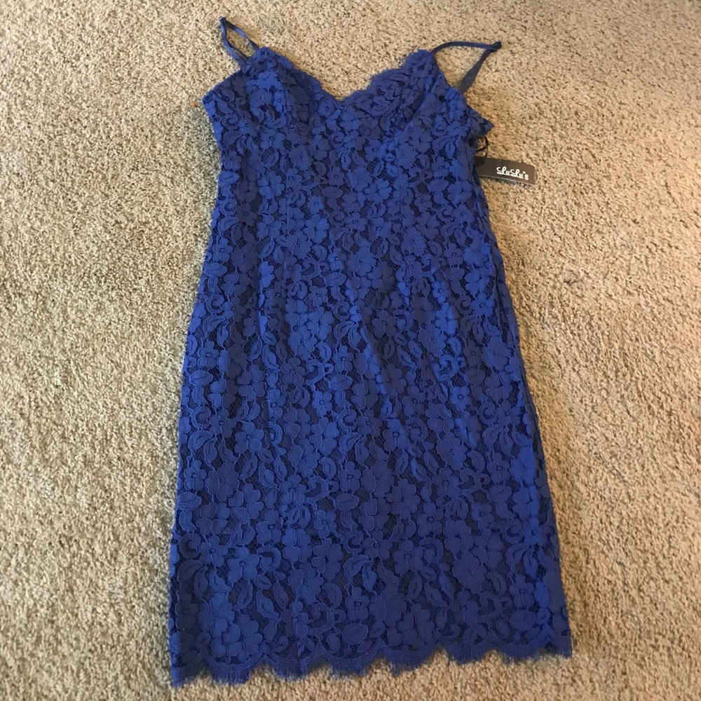 Blue lace dress