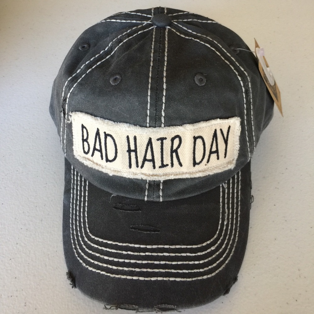 Bad hair day vintage embroidered baseball cap