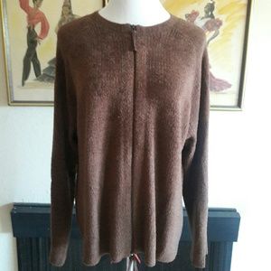 JJill Long Sleeve 2-way Front Zipper Cardigan