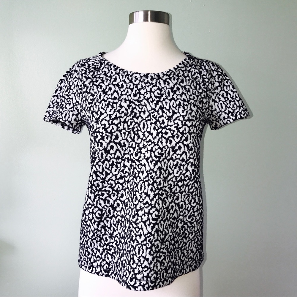 Anthropologie Postmark Leopard Textured Box Top XS