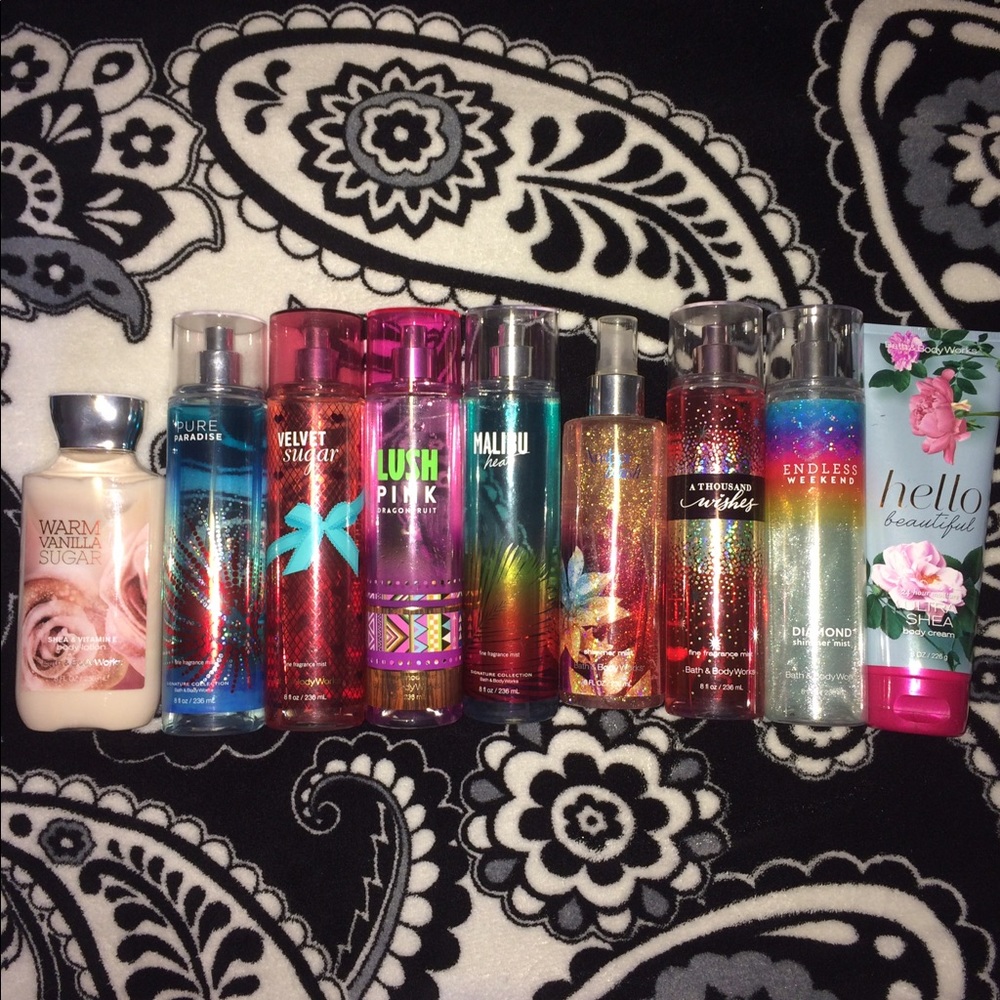 Bath and Body works sprays and lotions!