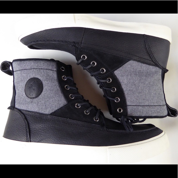 Polo Ralph Lauren Tynedale Mixed Media Boots Shoes Amazon.com | POLO RALPH LAUREN Mens Ranger Mid Suede & Twill  main image 3