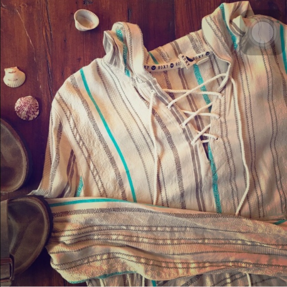 Lightweight Roxy Beach Lace Up Hoodie