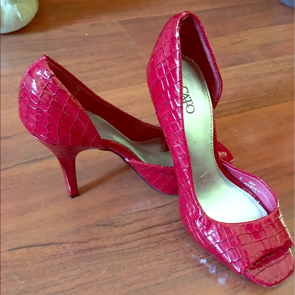Cato Red Snake Print Hi 👠 Size 6