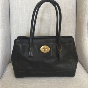 Authentic black Leather Coach Bag