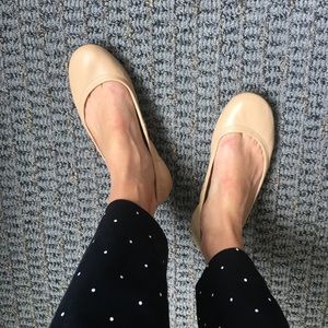 Nude leather flats