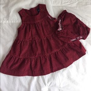 Baby Gap corduroy polka dot dress with bloomers
