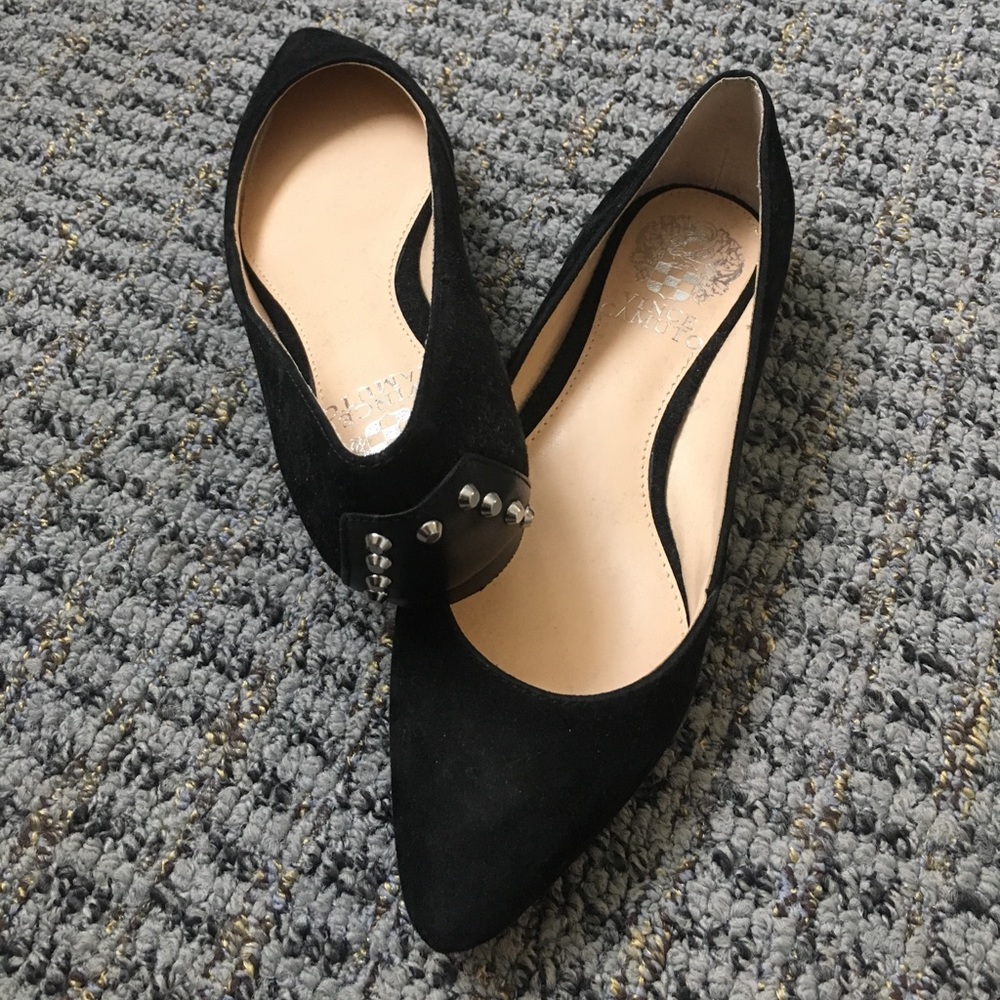 Brand new suede flats with stud detail