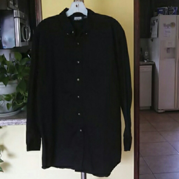 Premier International for Men Men's Black Button Down Collar Dress