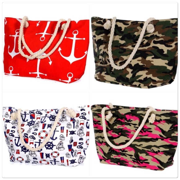 camo beach bag