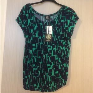 Bobeau (Nordstrom) Sz L navy/green shirt NWT