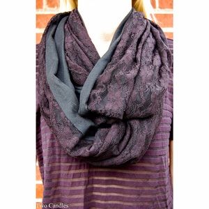 Women's black lace infinity scarf