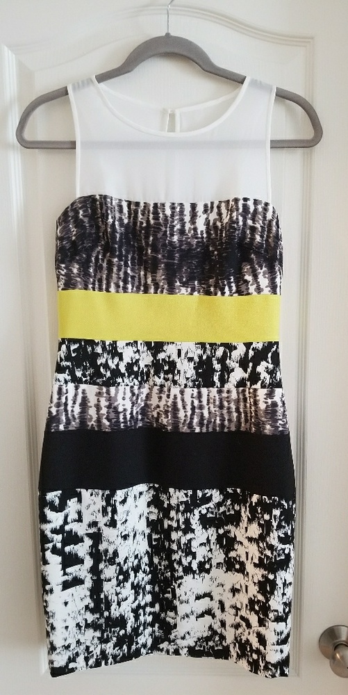 BCBG mesh top fitted dress