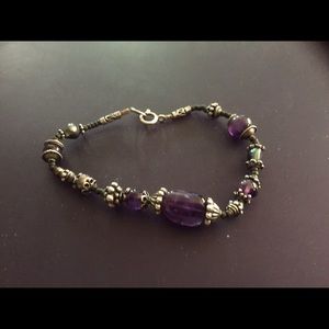 OOAK Sterling Amethyst pearl bracelet