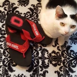 Ohio State flip flops / sandals