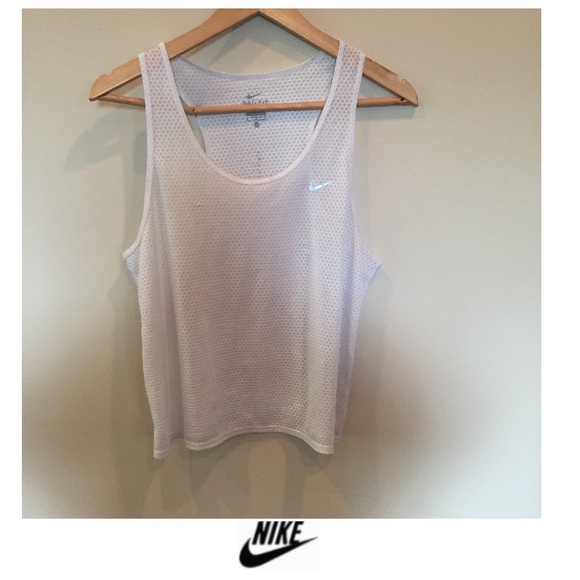 Nike Tops - Nike White Circle Mesh Tank Top
