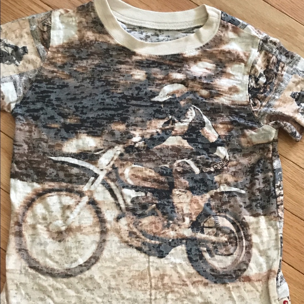 Boys Designer tee. Worn once. Motorcycle print