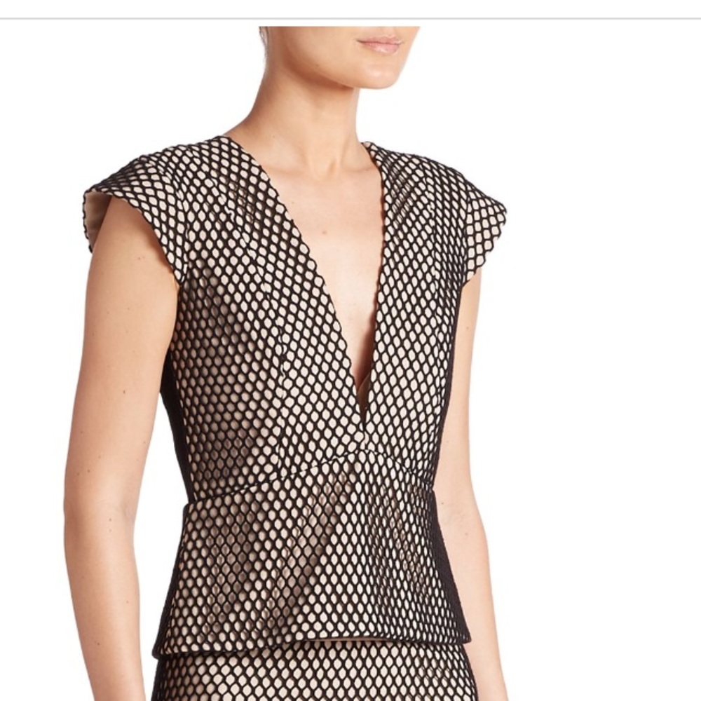 Mason by Michelle Mason mesh deep V top