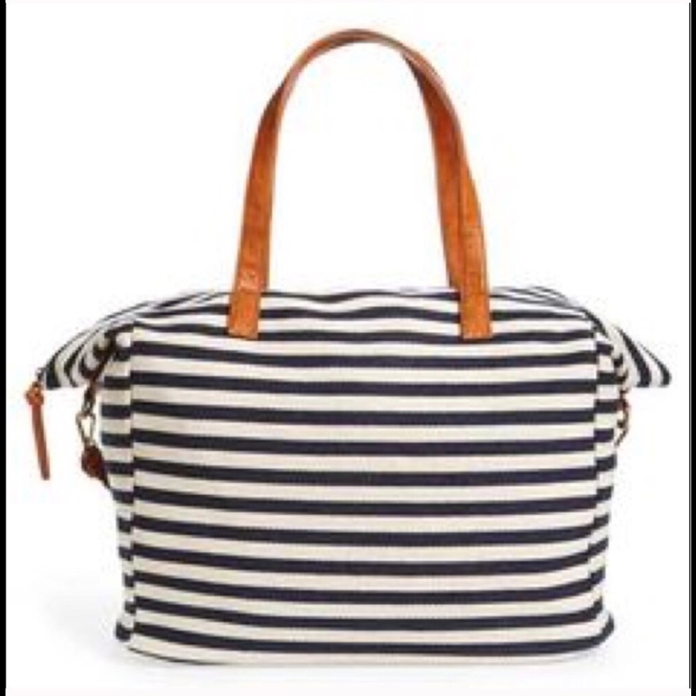 Nu-G Overnight Stripped Canvas Duffle Beach Bag