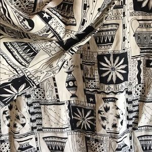 Casca Silk Black/ Beige Print Scarf