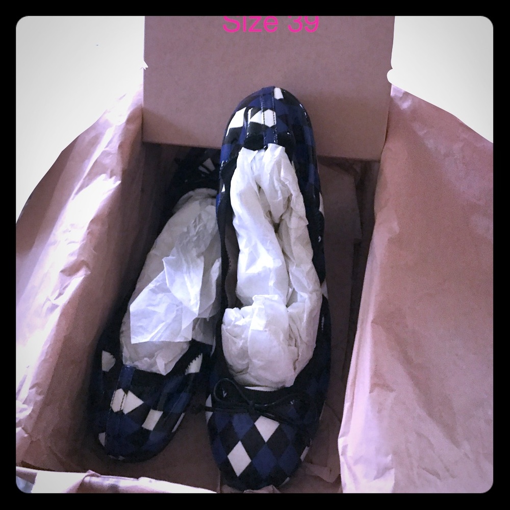 Miu miu flats with diamond pattern