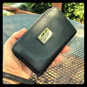 Michael Kors Black Leather Wristlet