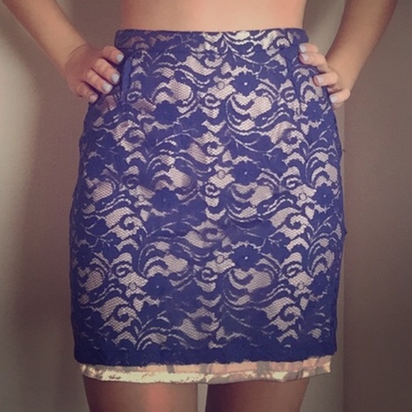 Blue Lacey mini skirt