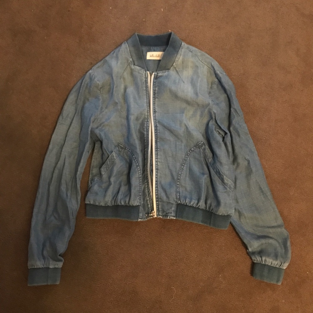 Della Dahl light denim zip up jacket