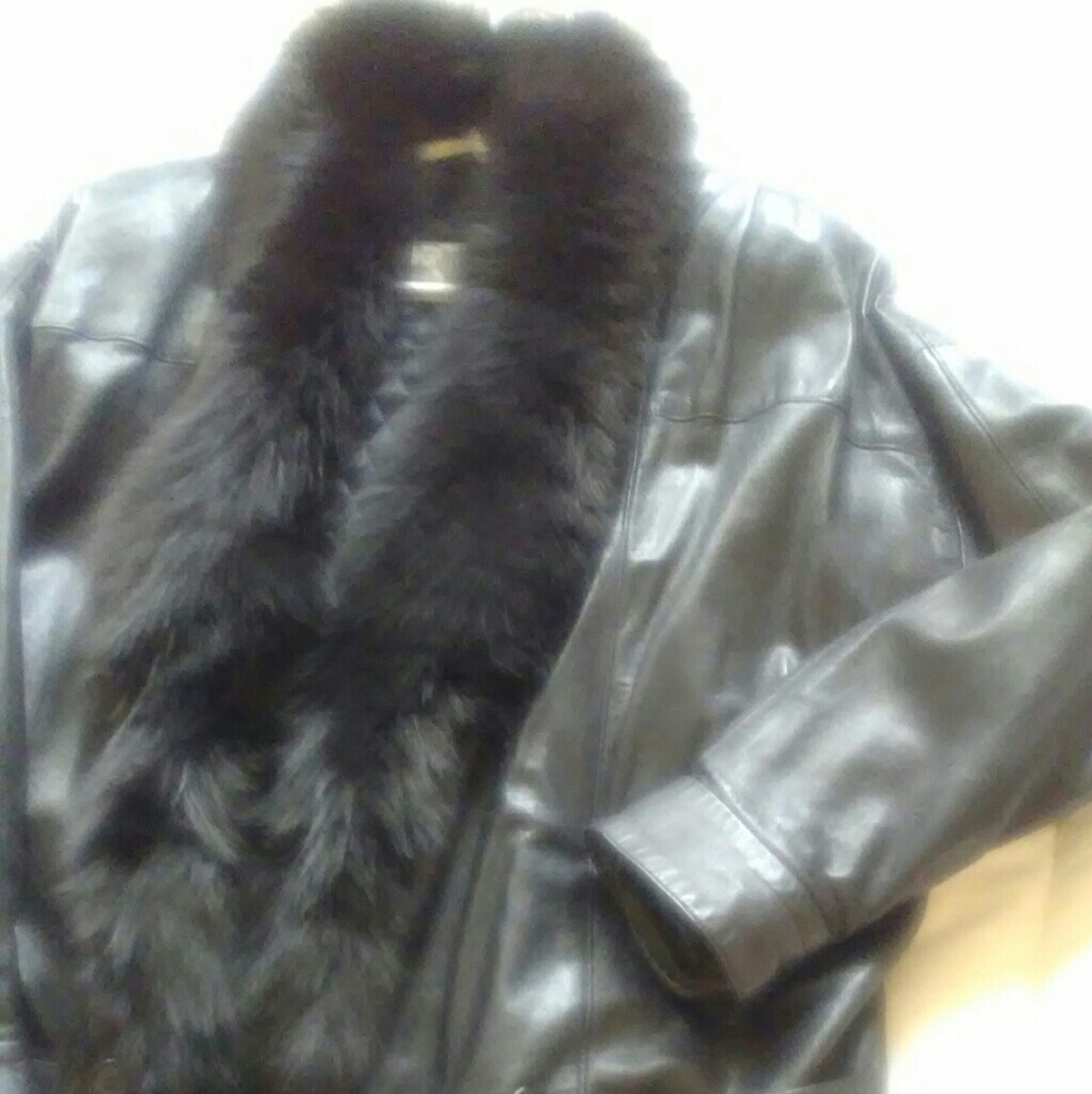 Authentic Fox Fur Leather Coat