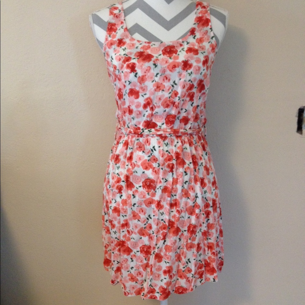 Floral Scoopneck Summer Sleeveless Dress