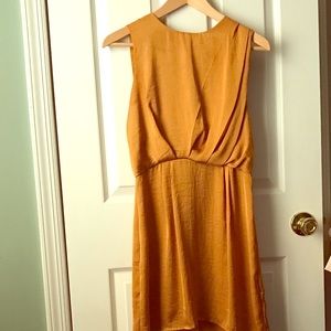 Gold satin dress