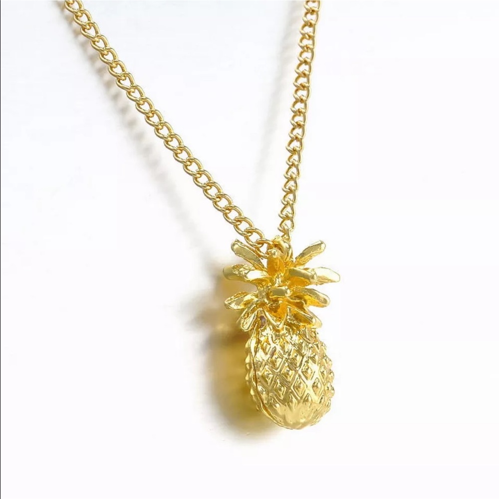 Gold Plated Cute Pineapple Pendant Necklace