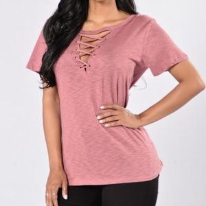 Lace up T Shirt