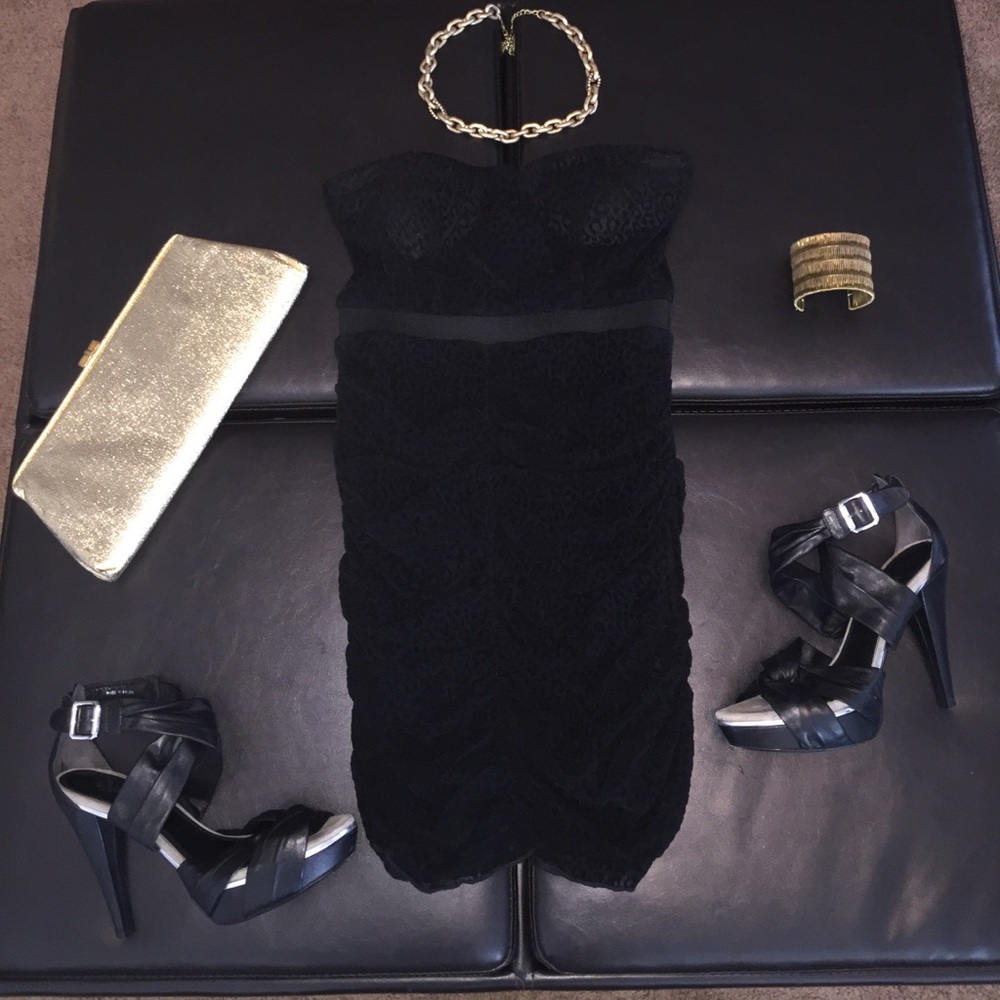 LOVE CLOTHING BLACK STRAPLESS DRESS