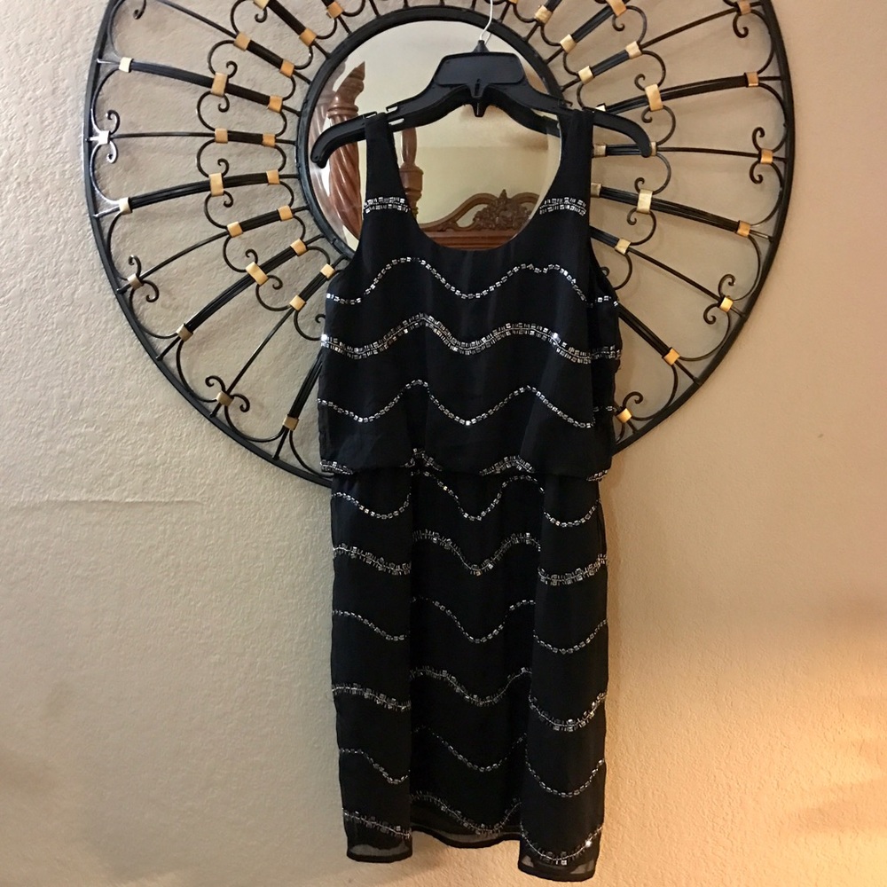 Beaded Black Party Dress 🎇