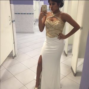 White/Gold Prom Dress