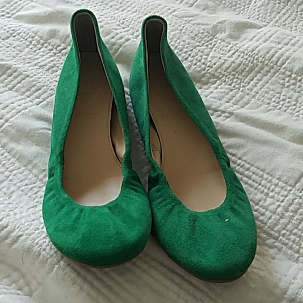 J. Crew Suede Leather Ballet Flats, Made in Italy