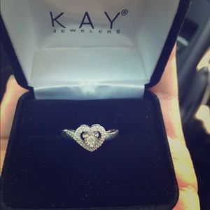 Silver diamond promise ring
