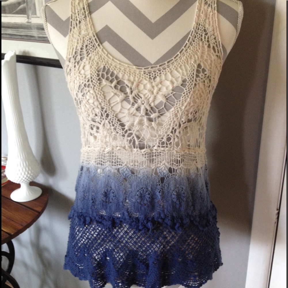 Boho Crocheted Ombré Tank Top