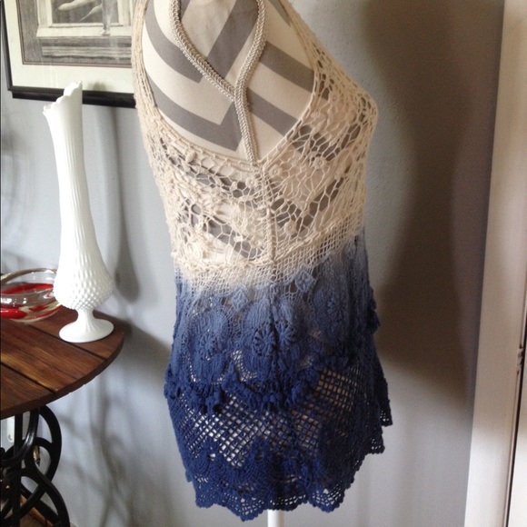 Boho Crocheted Ombré Tank Top - Picture 2 of 5