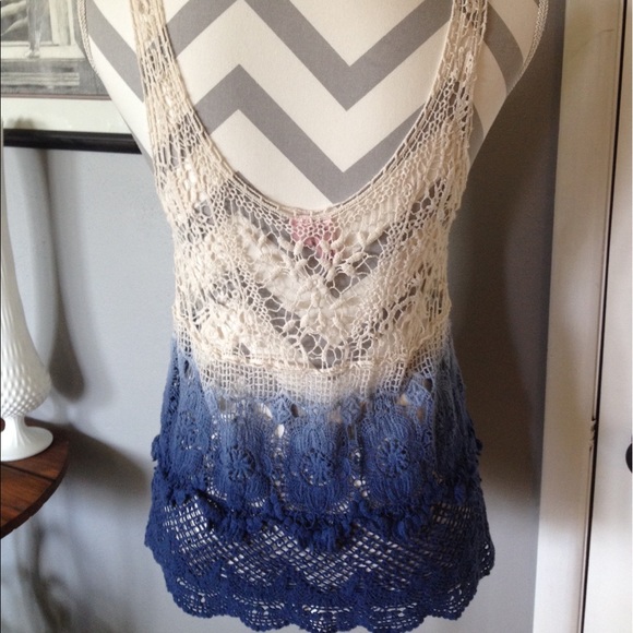 Boho Crocheted Ombré Tank Top - Picture 3 of 5