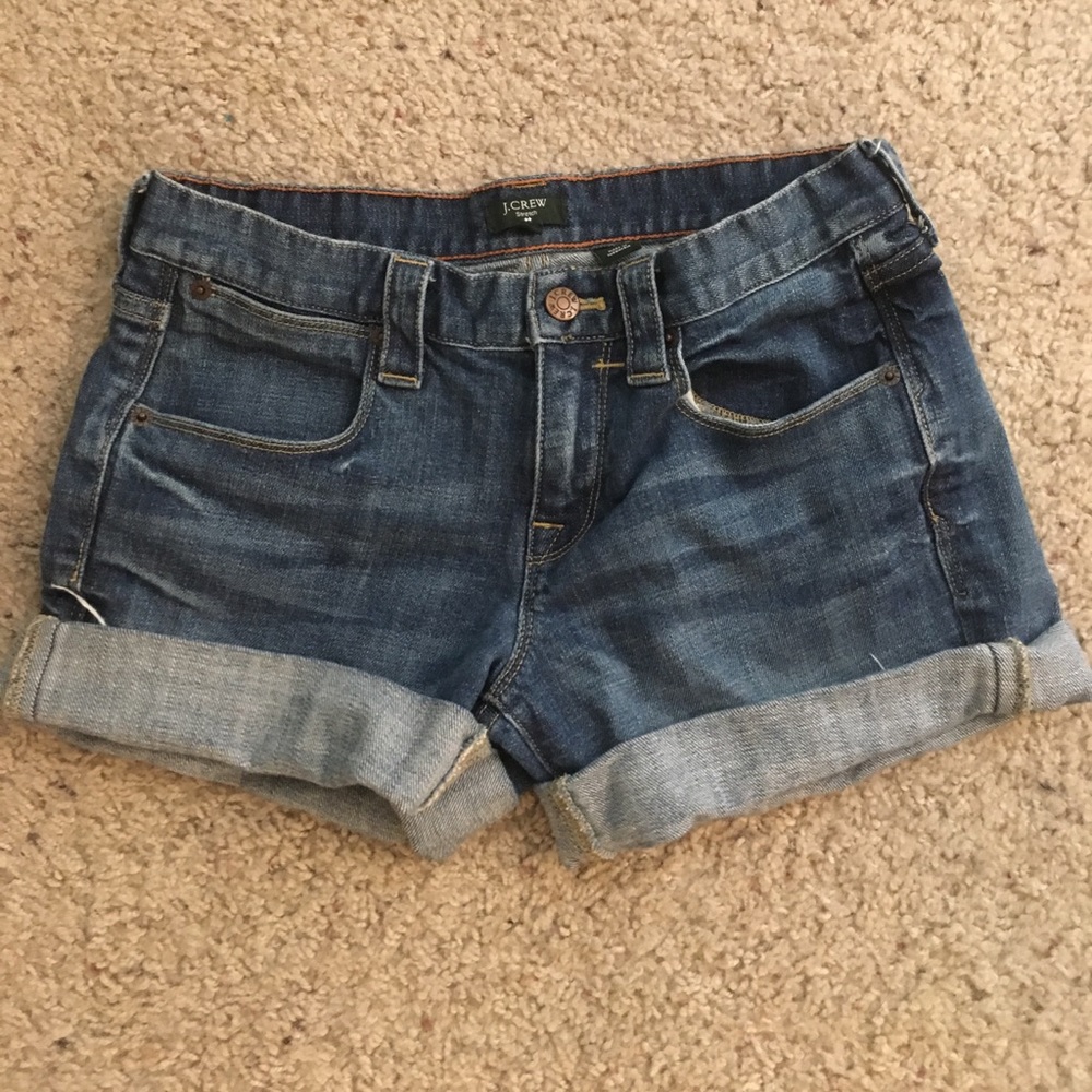 J crew stretch jean shorts