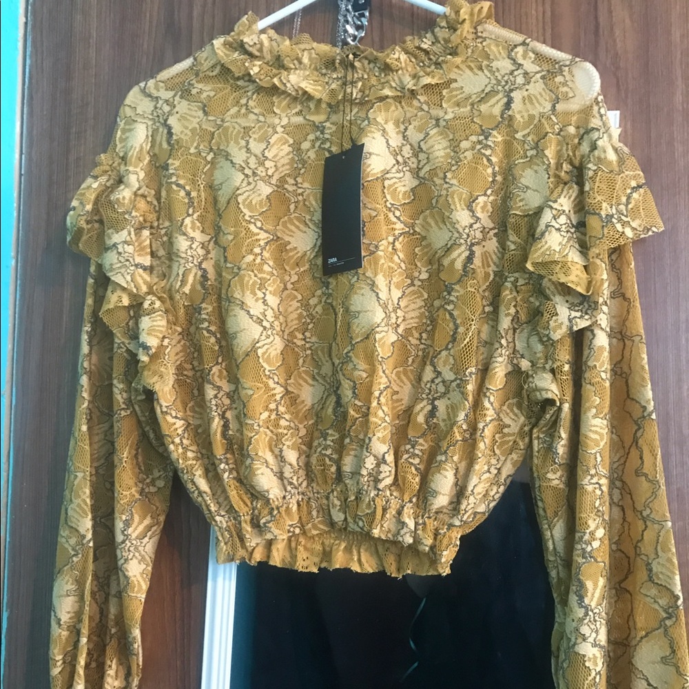 Zara Dressy crop shirt
