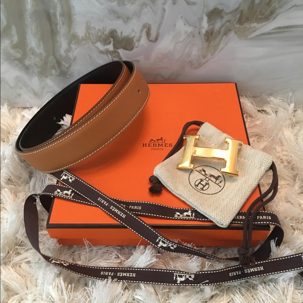 NWB Auth Hermes Constance Gold H Belt Kit 75 - Picture 3 of 8