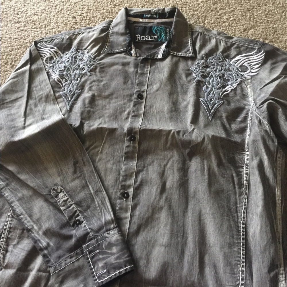 Men's ROAR  XXXL button down grey