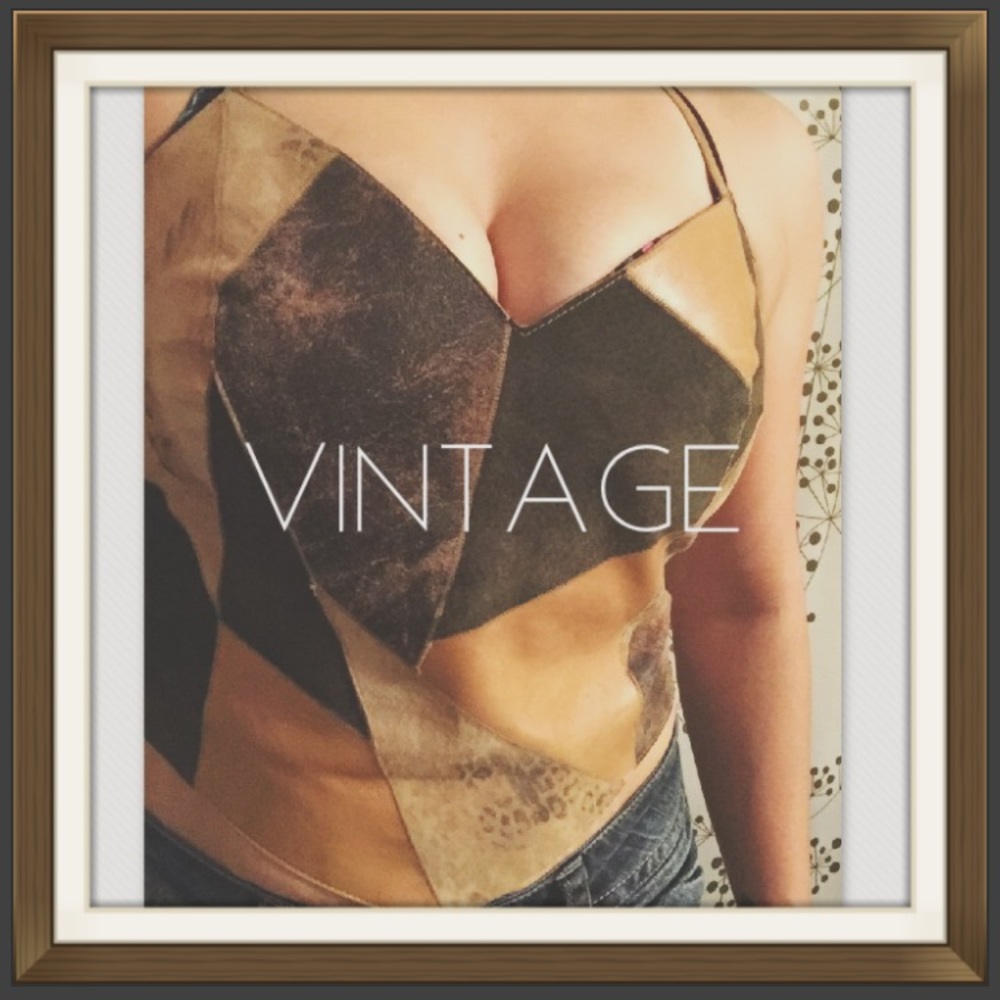 80's vintage leather halter top Michael Hoban