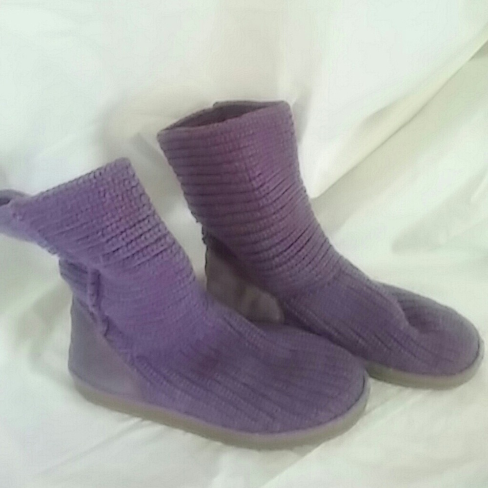 Ugg Rare crocheted purple boots